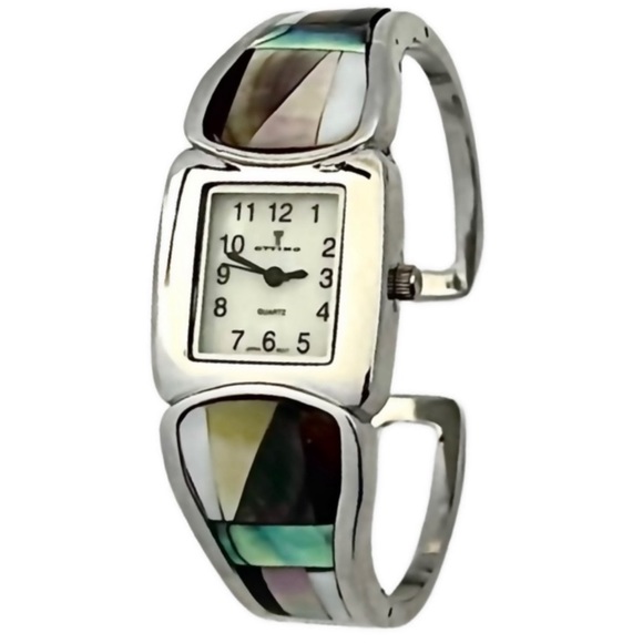 OTTIMO • Abalone Cuff Watch New Battery Ready To Wear - Picture 1 of 4